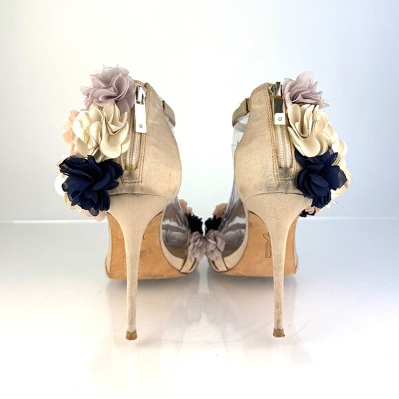 Imagine Vince Camuto Daphne Ivory 3D Floral Stiletto Heels 9.5M Bridal Wedding - Picture 5 of 13